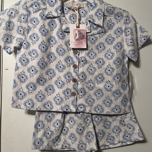 Jessica Simpson Blue and White Geometric Skort Set - Picture 1 of 3